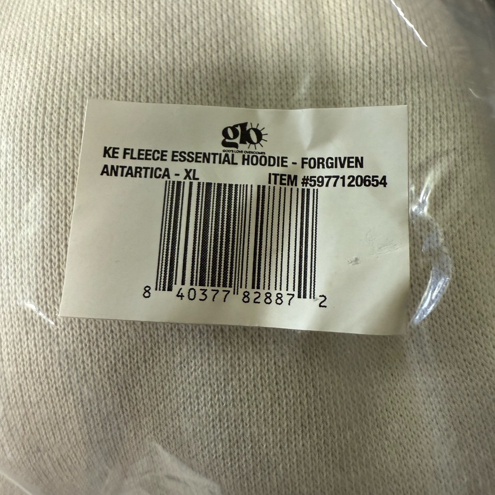 GLO FORGIVEN White Hoodie with Black Graphics - Picture 3 of 3
